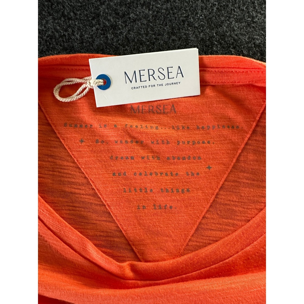 Mersea Catalina Slub Tee Orange Oversized Boxy Crewneck Top One Size NWT